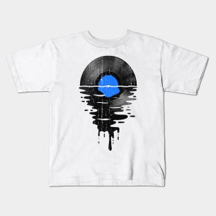 Cool Music Vinyl Retro Vintage Blue Kids T-Shirt